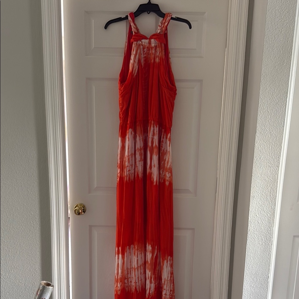 Gibson Latimer Red Halter Maxi Sundress